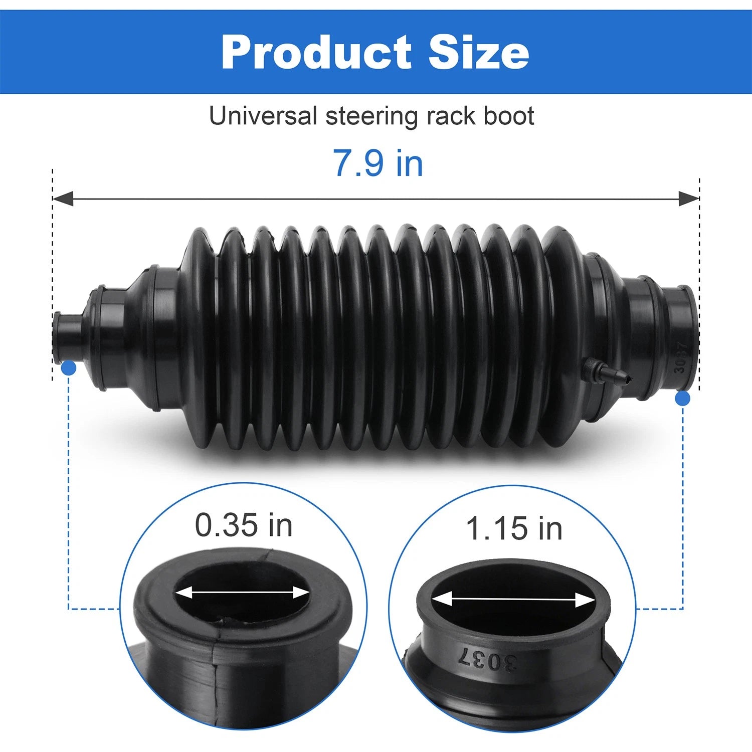 Steering Rack Boot Set for Universal Rack and Pinion (Universal Fit)