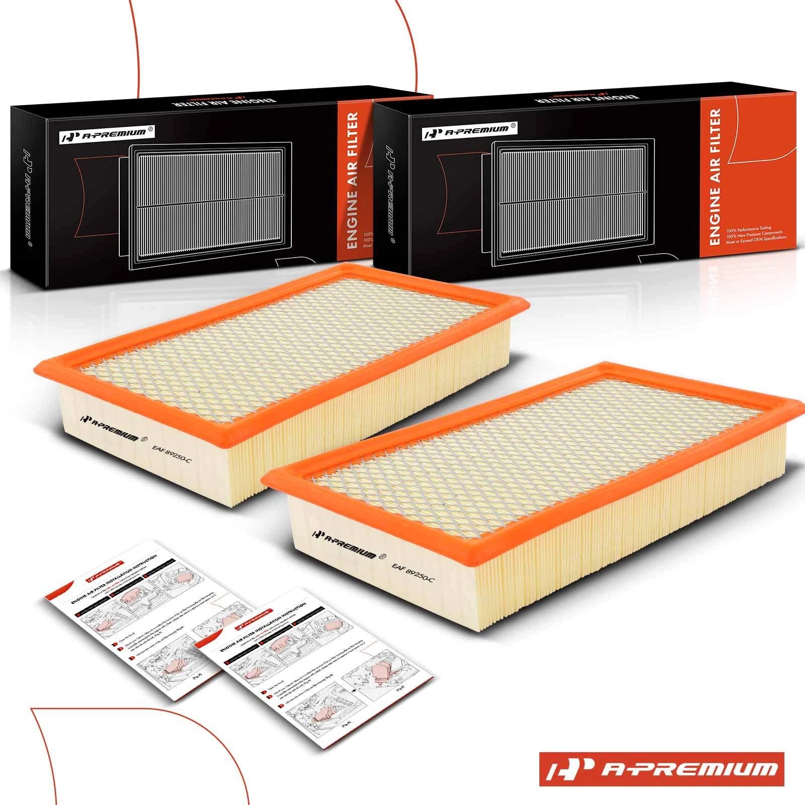2X Engine Air Filter for Ford F-250 F-350 Super Duty (1999–2001)