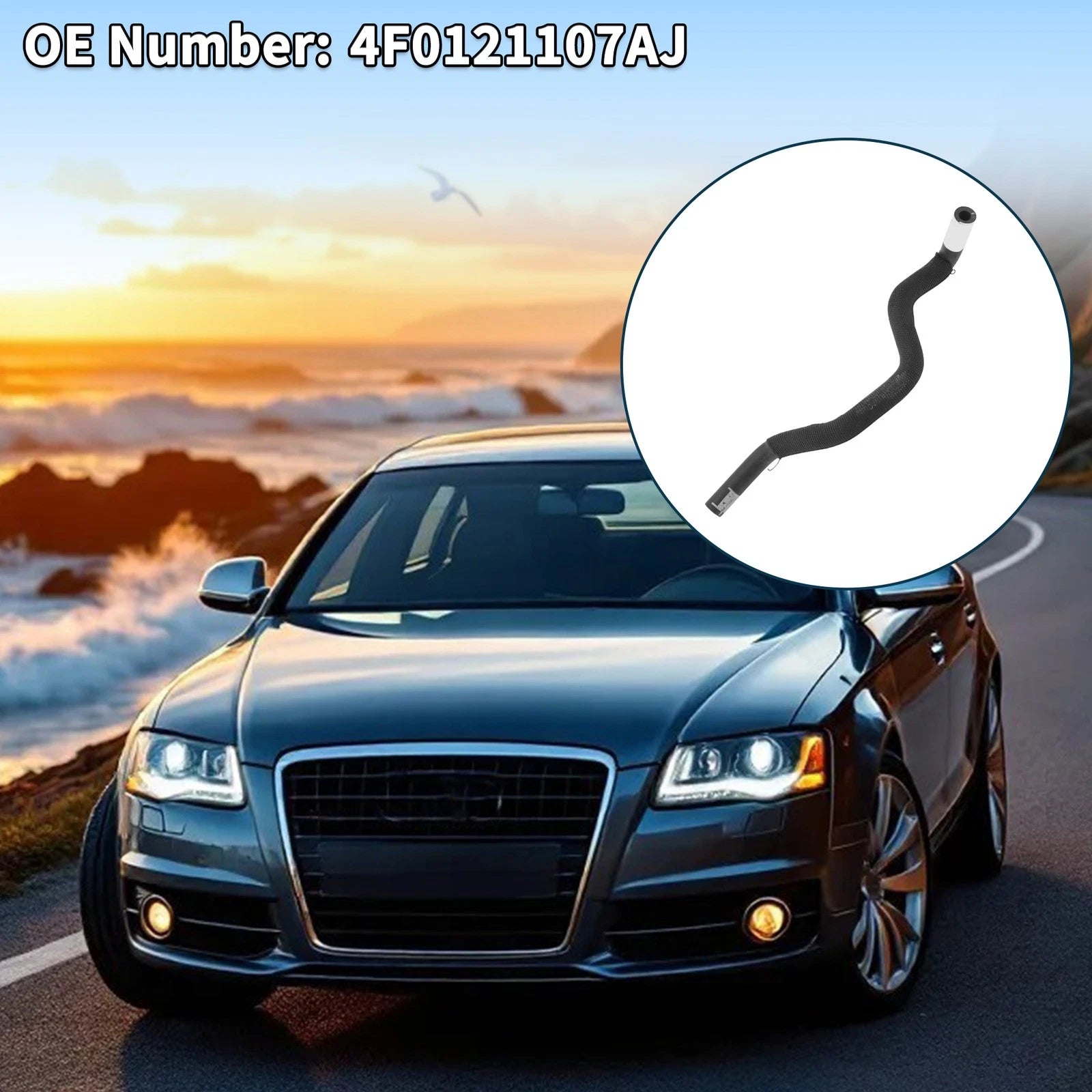 Radiator Hose Coolant Pipe for Audi A6L (2019–2020) 4F0121107AJ Rubber 1 Pc