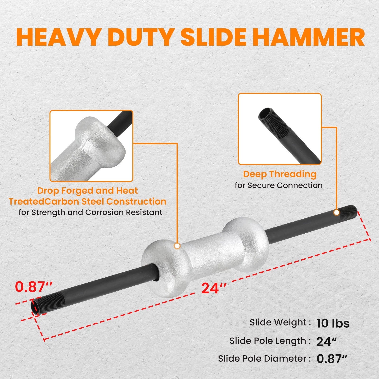 18PC Slide Hammer Dent Puller Tool Kit for Universal Use (YYYY–YYYY)