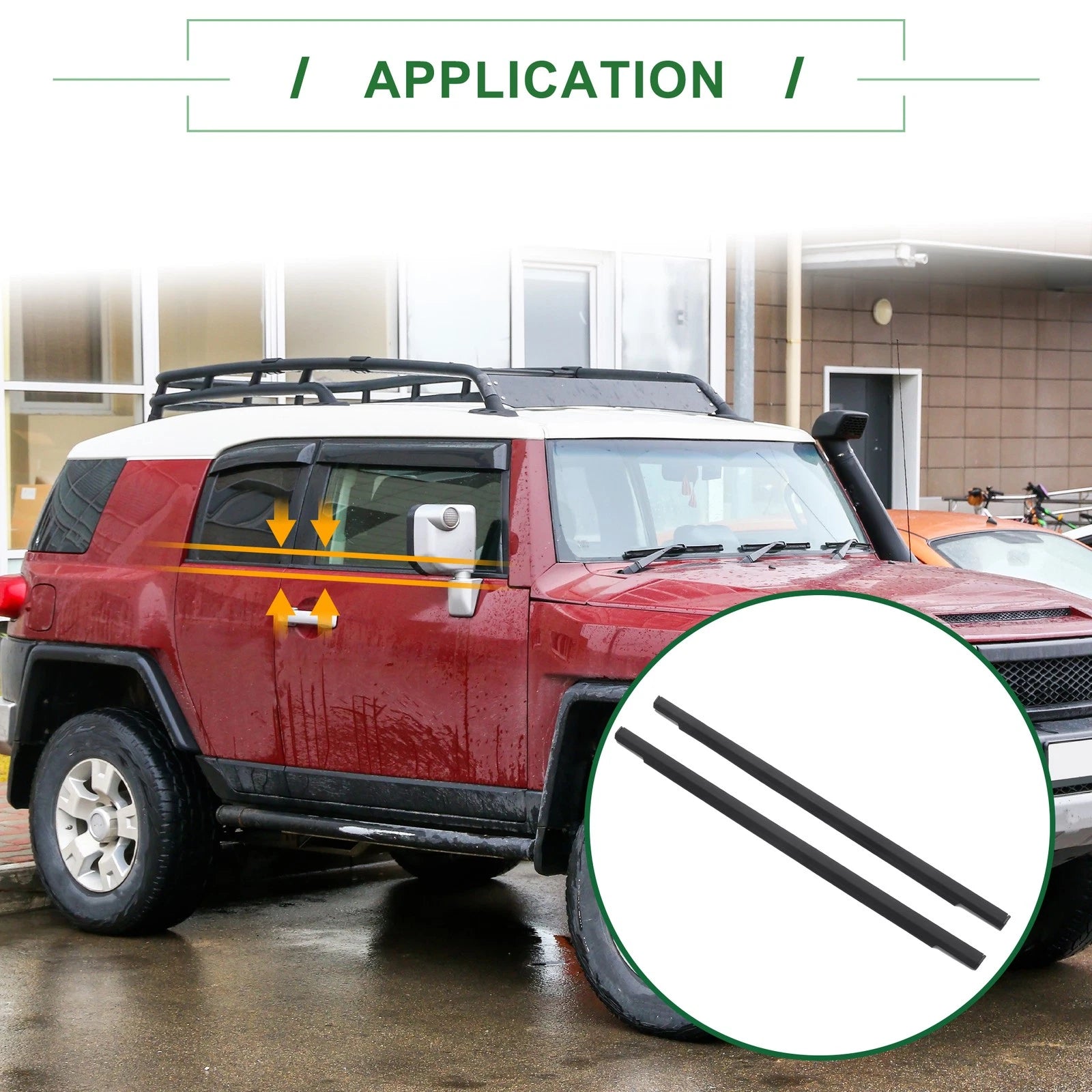 2X Rear Weatherstrip Window Seal No.6816435041 for Toyota FJ (2007–2014)