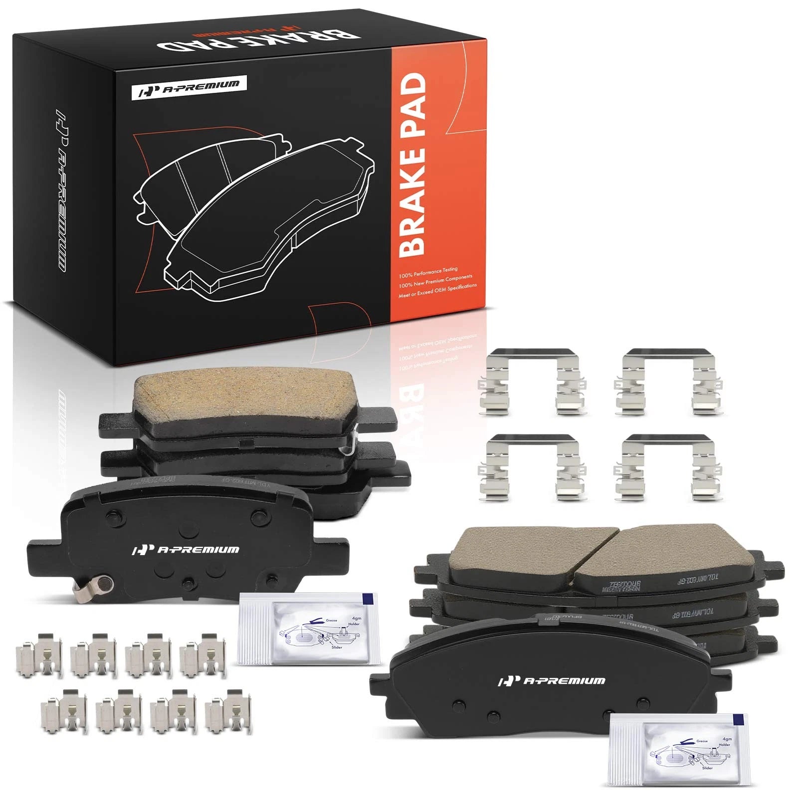 Set of 8 Ceramic Brake Pads for Kia Carnival (2022–2023)