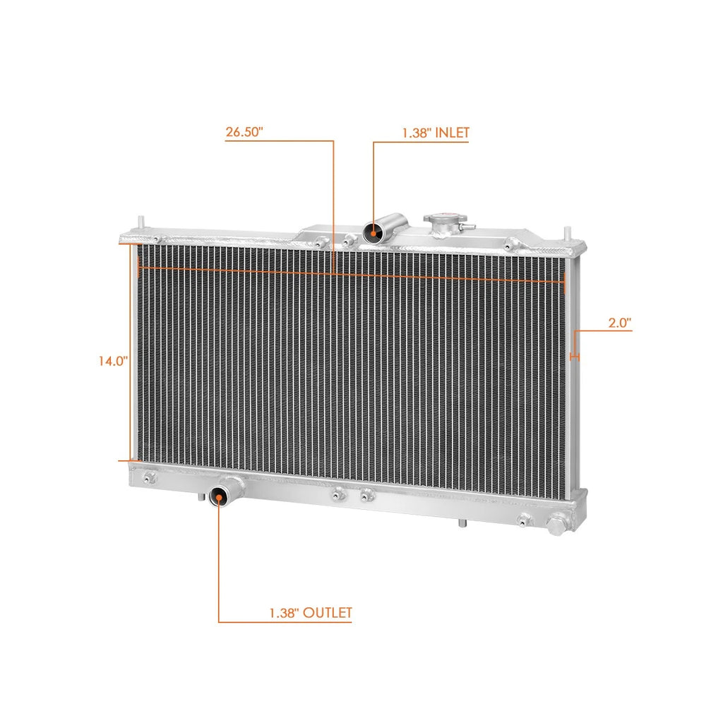 2X Aluminum Core 2-Row Cooling Radiator for Dodge Stratus/Chrysler Sebring (2001–2006)