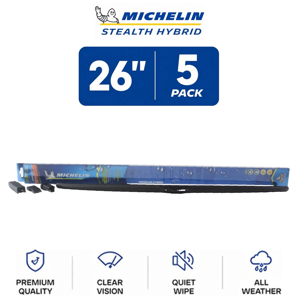Set of 5 Michelin Stealth Hybrid Wiper Blades 26" for All-Climate