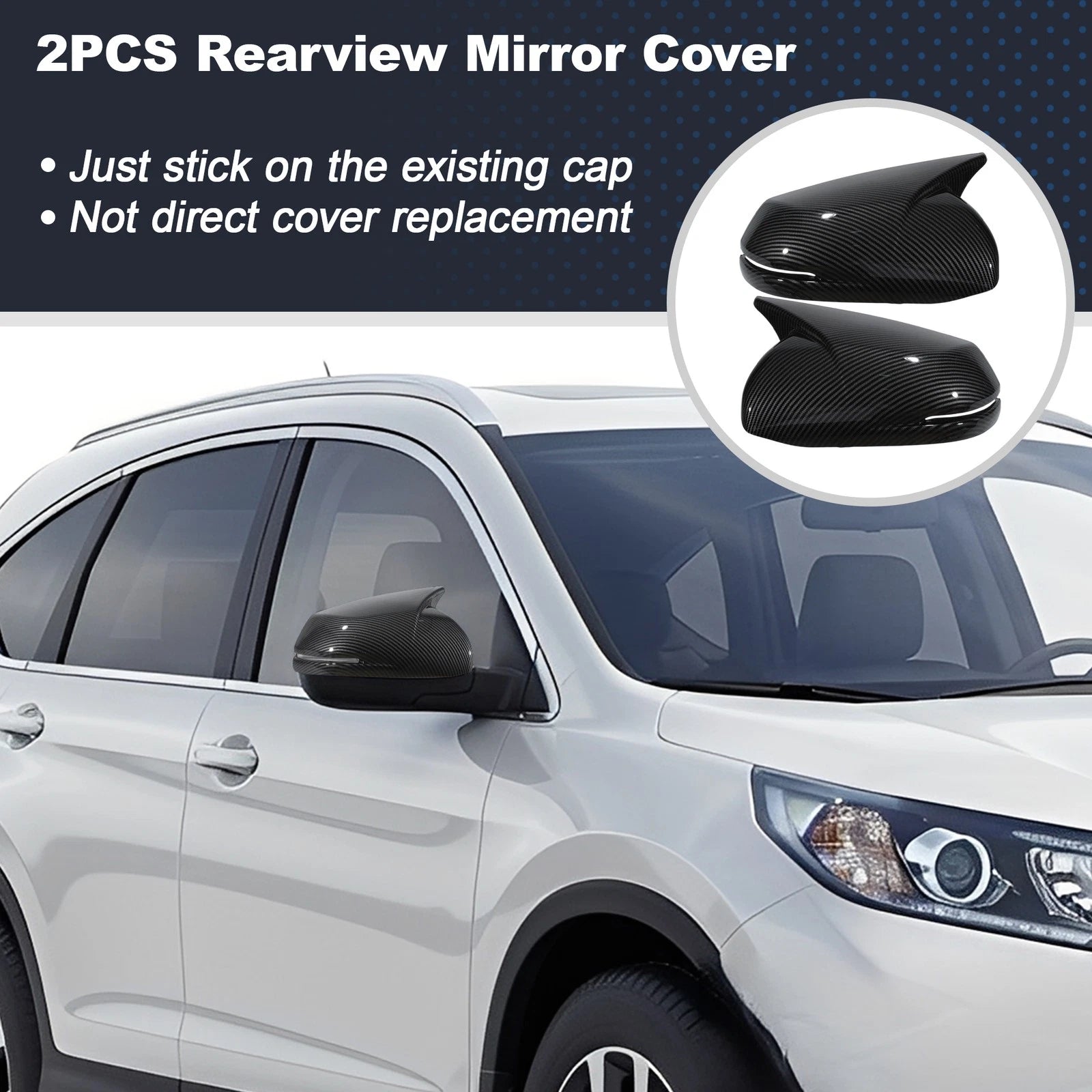 2PCS Rear View Mirror Cover for Honda CR-V (2017–2022) - Ox Horn