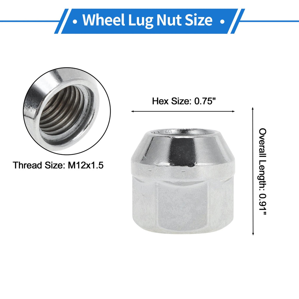 Set of 5 M12x1.5 Wheel Lug Nuts for Buick Allure (2005–2008) No. 9594681/22526184
