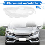 Headlight Lens Cover for Honda Civic (2016–2018) PC Clear