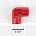 1/4" NPT Aluminum 90 Fitting Adapter for Universal Applications (Red Anodized)