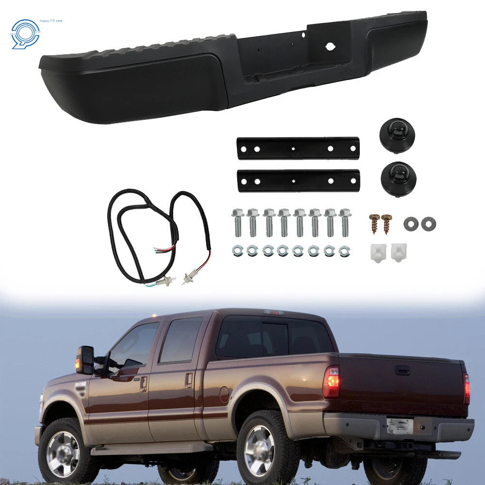 Rear Step Bumper for Ford F250 F350 F450 Super Duty (2008–2016) Black Steel