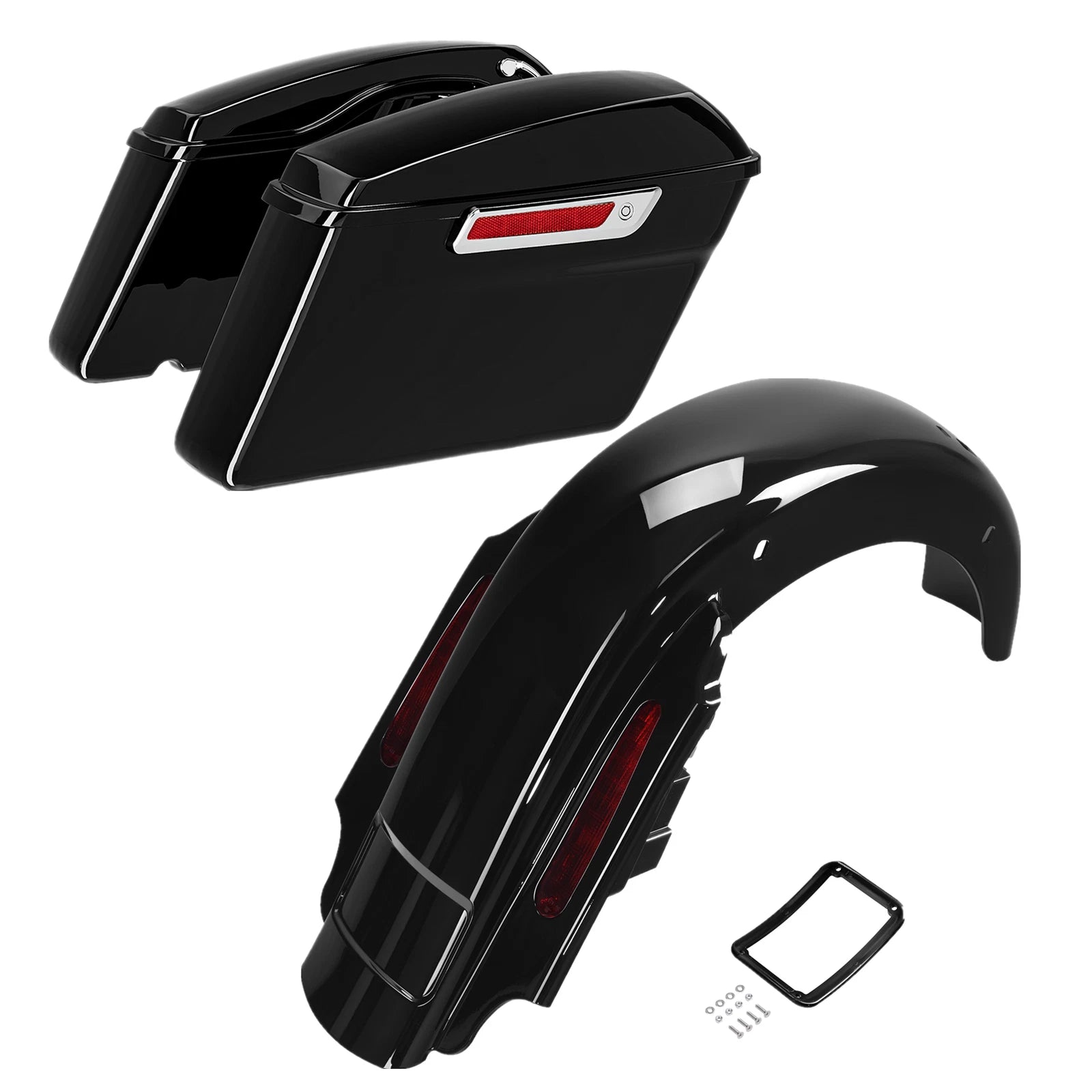 Hard Saddlebags & LED Rear Fender for Harley Electra Street Road Glide (1993–2008)