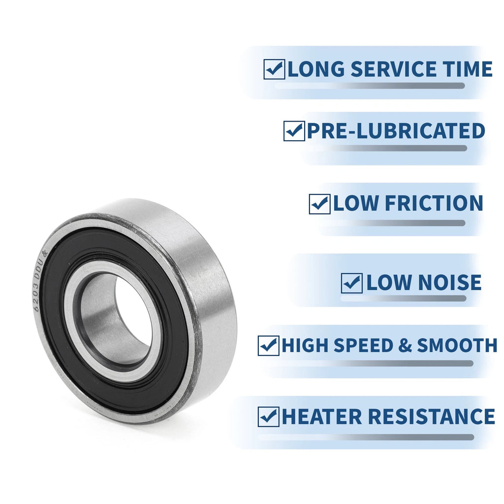 Deep Groove Ball Bearing 6203DDU for Scooter Skateboard (17x40x12mm)