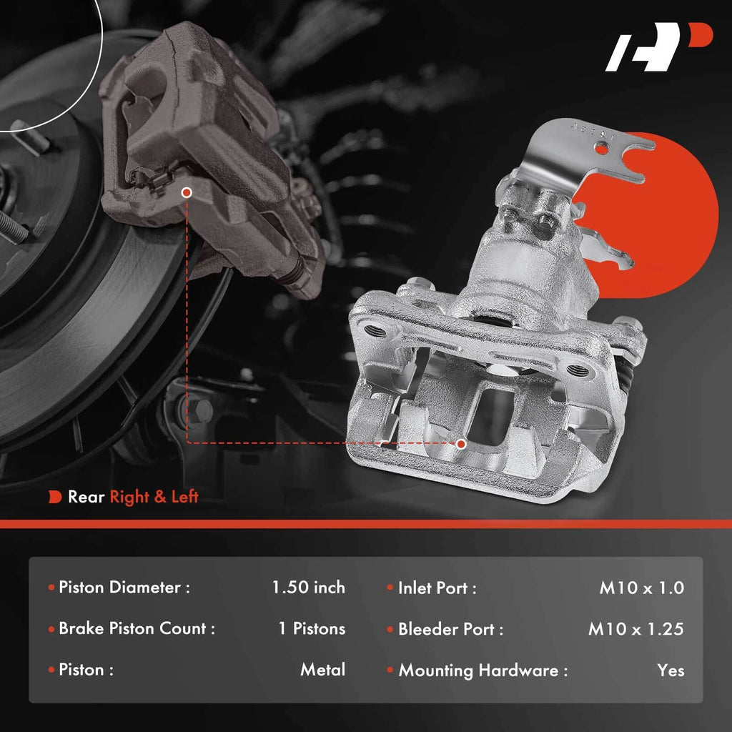 Pair Rear Disc Brake Calipers for Honda Accord (2013-2017)