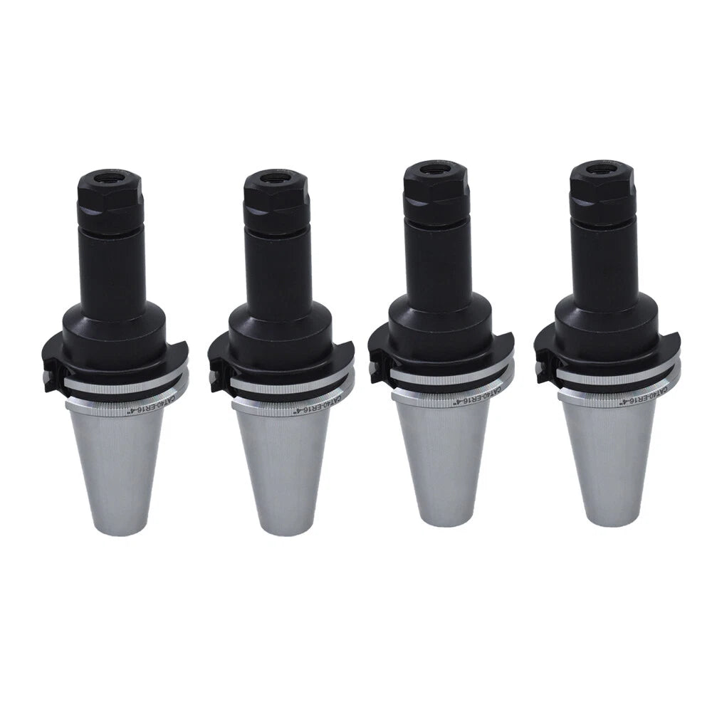 Set of 8 Tool Holders for CAT40 ER16 Collet Chucks (4" Length)