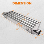 Front Mount Aluminum Tube Fin Intercooler for Universal Fit (27"x7"x2.5")