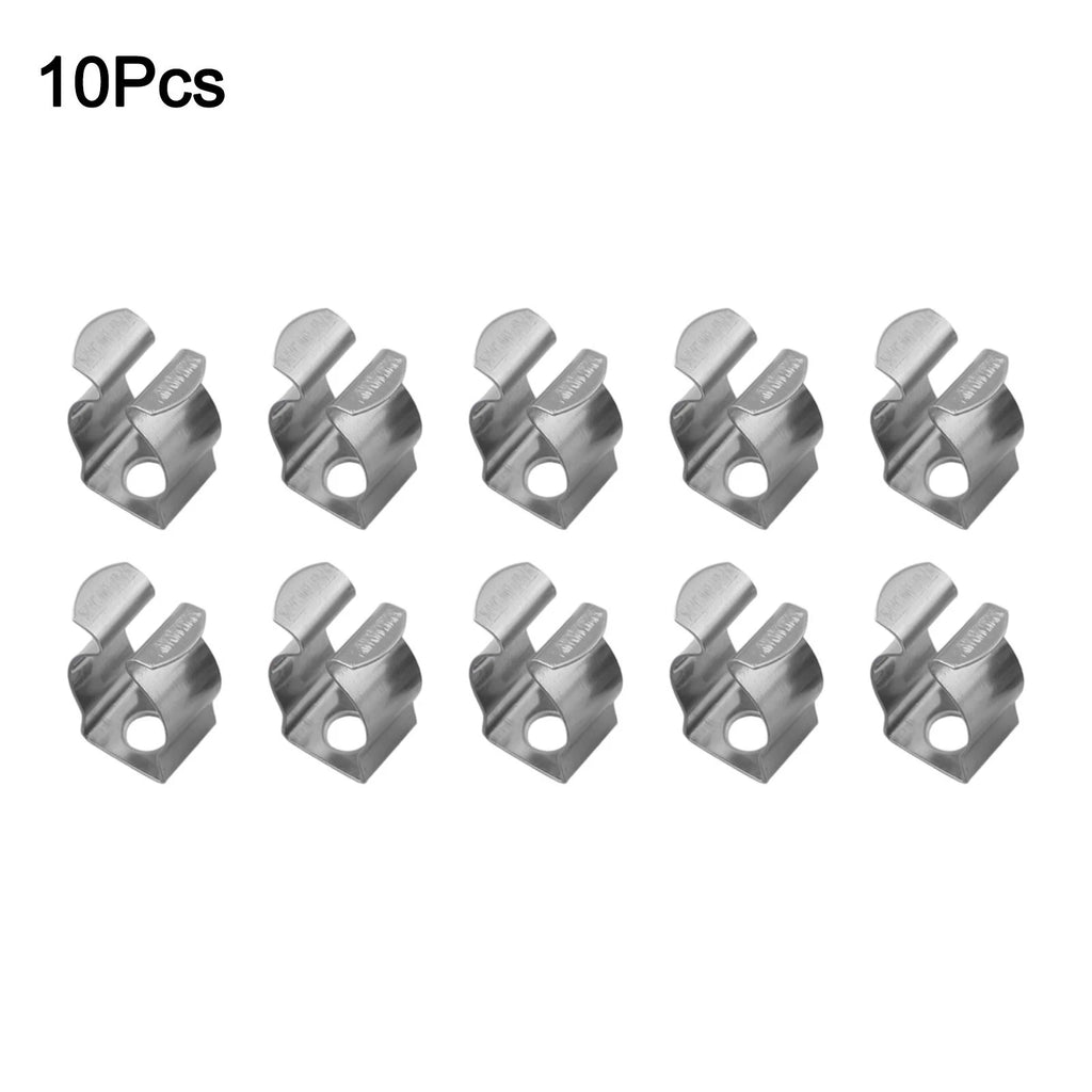 Set of 10 Stainless Steel Spring Clips for Universal Use (304)