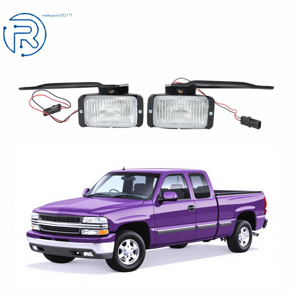 Pair of Halogen Fog Lights for Chevy GMC C/K 1500 2500 3500 (1988–2000)