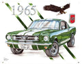 Vintage Metal Sign Wall Art for 1965 Mustang GT (1965)