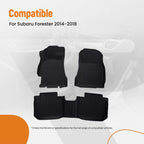 Set of 4 Black TPE Waterproof Carpet Floor Mats for Subaru Forester (2014–2018)