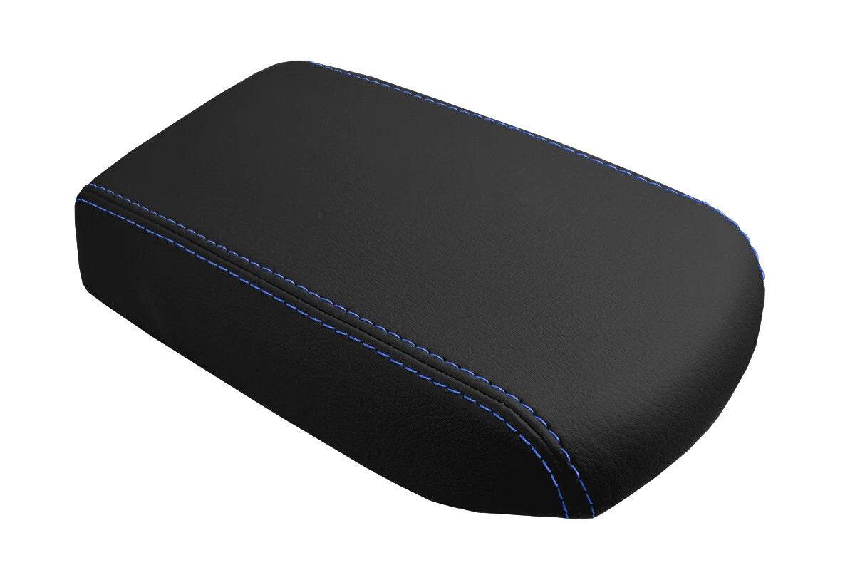 Leather Console Lid Armrest Cover for Toyota Corolla (2009–2013) Blue Stitch