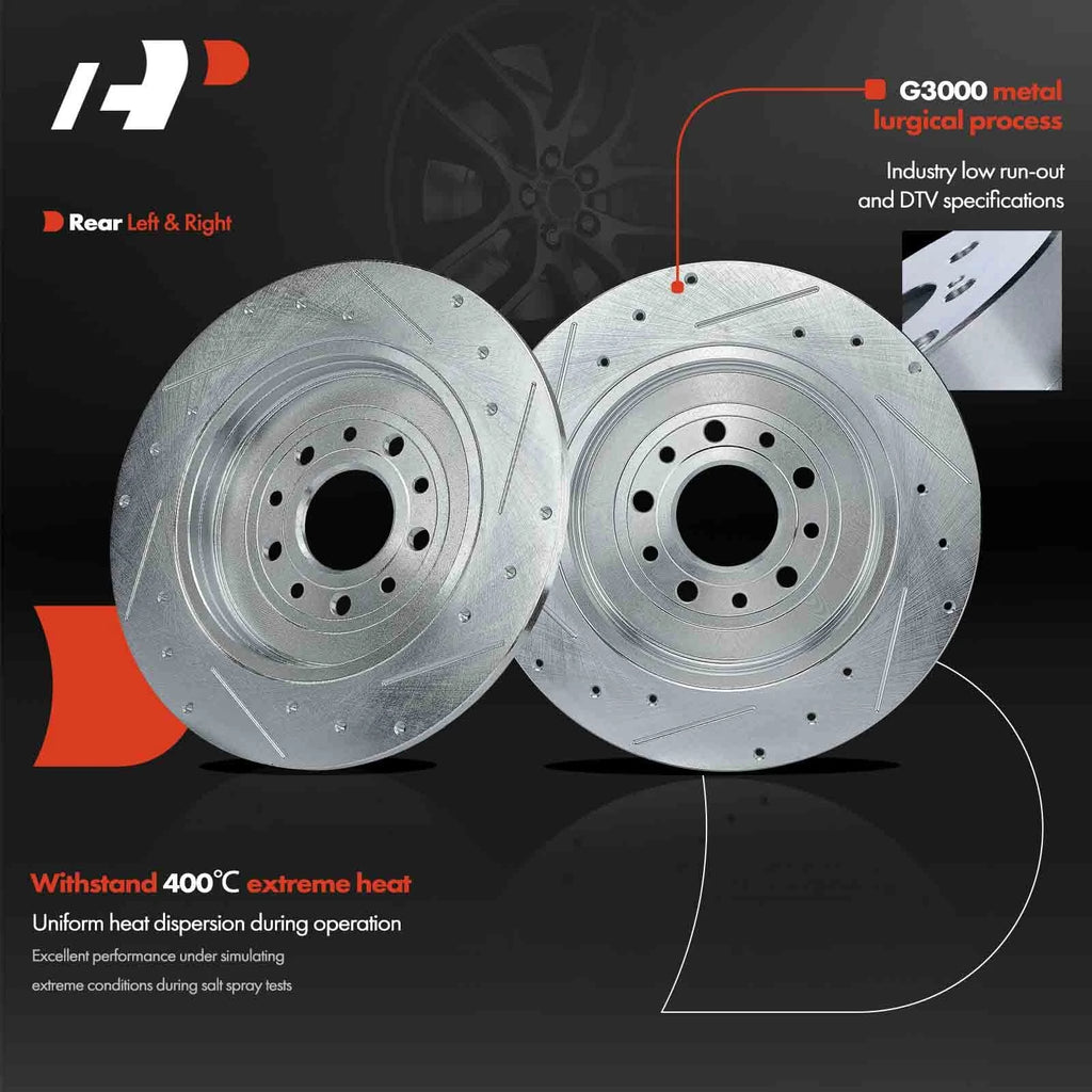 Drilled Brake Rotors for Ford Explorer, Flex, Lincoln MKS (2009–2019)