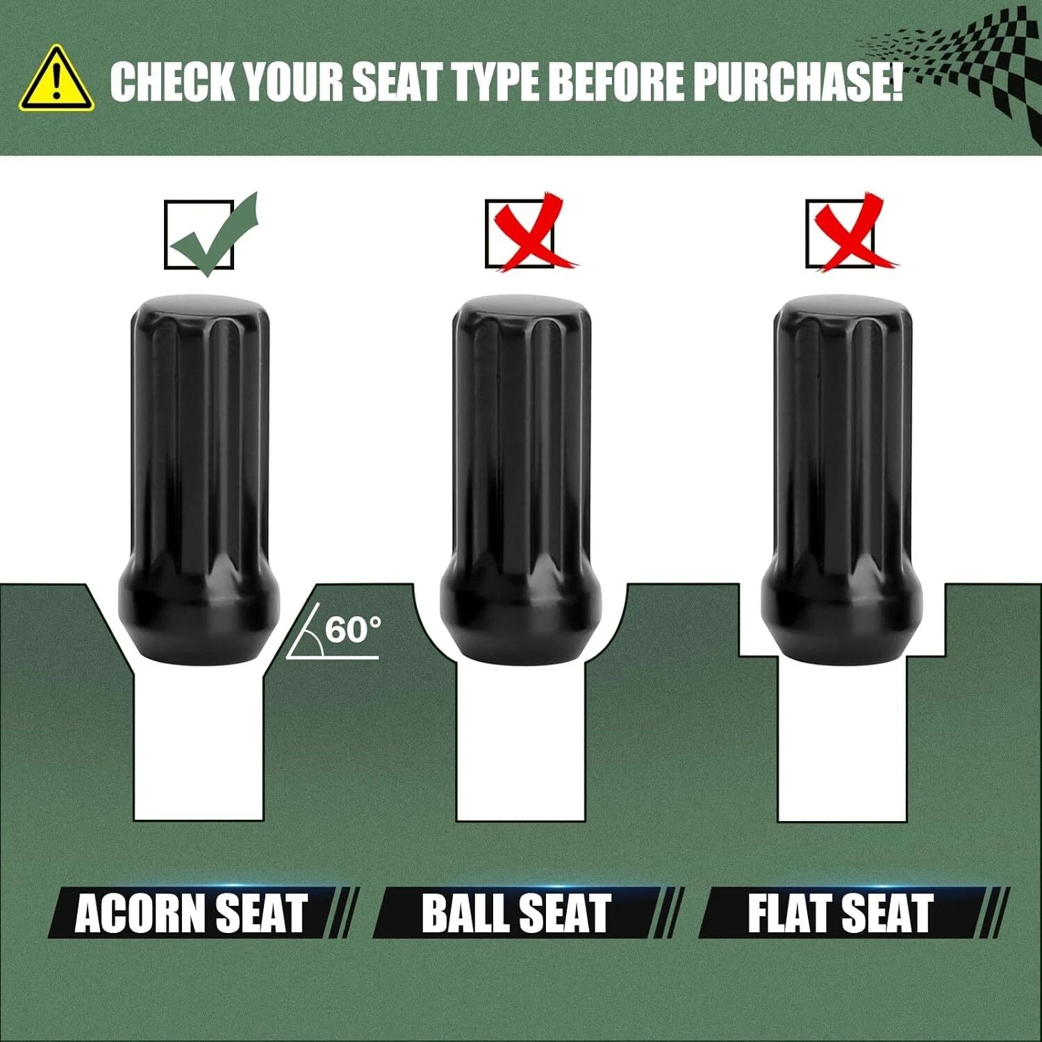 24x Black M14x1.5 Spline Lug Nuts + Key for Chevy Silverado 1500 (1999–2022)