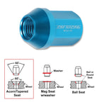 20Pc M12X1.5 Sky Blue JDM Closed End Acorn Wheel Lug Nuts + Extension 25mmx35mm