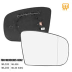 Heated Mirror Glass w/ Backing for Mercedes ML320 GL320 (2000–2012)