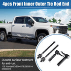 Set of 4 Front Lower Upper Tie Rod End Links for Lincoln Navigator (No.EV800457)