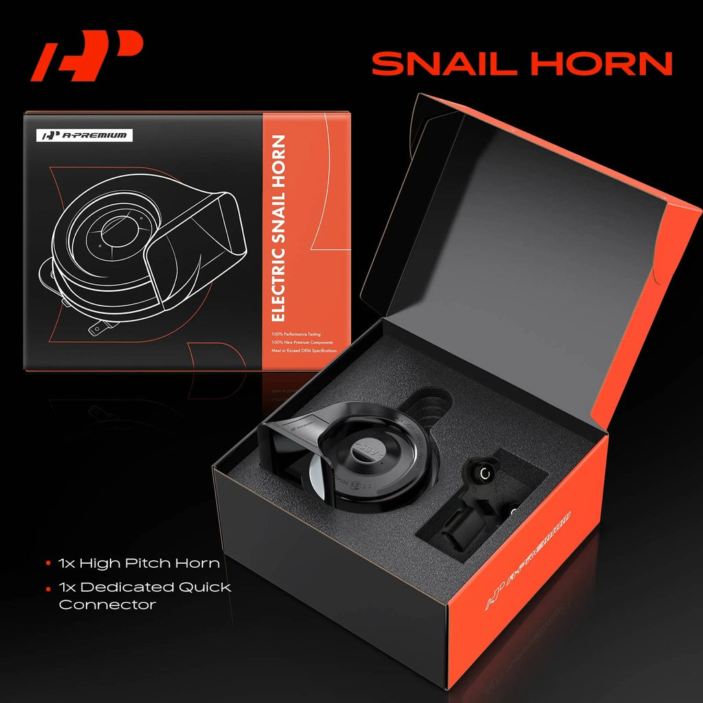 Snail Horn for Honda Civic  - 80 mm Black ABS Plastic