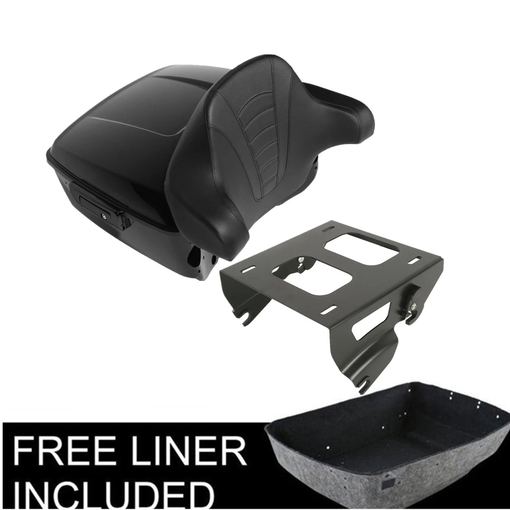 King Trunk Backrest Solo Mount Rack for Harley Touring Road Glide (2014–2026)