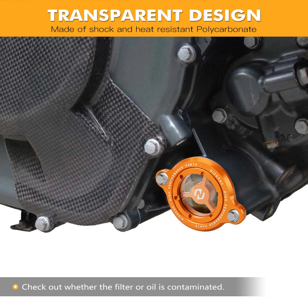 CNC Engine Oil Filter Cover Cap for KTM Duke 125/200/250/390 (2016–2023)