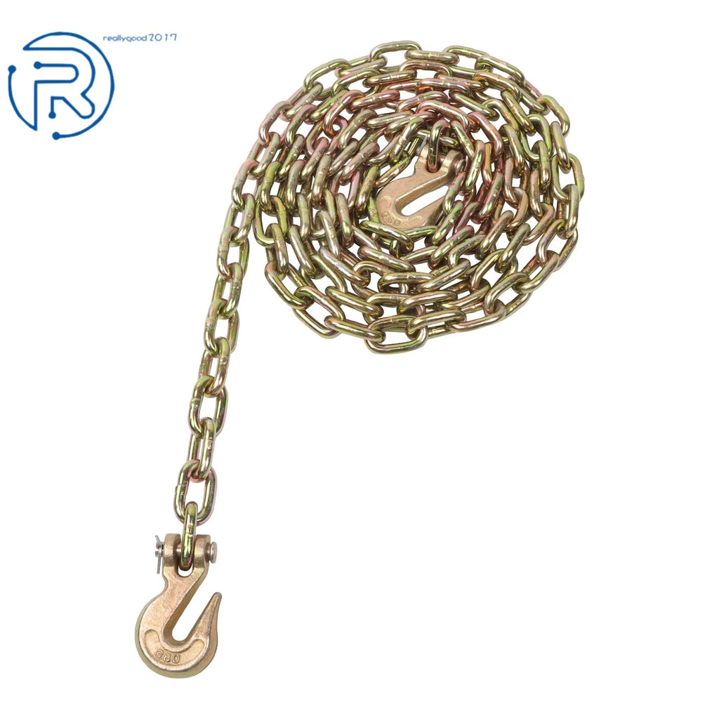 Set of 2 Heavy Duty Transport Binder Chains with Clevis Hook 12ft 4900lbs