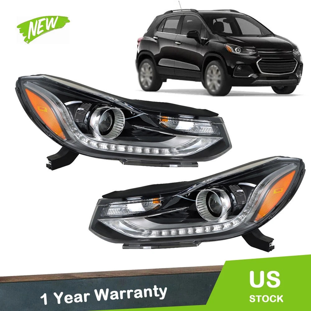 Set of 2 Halogen Headlights w/LED DRL for Chevy Trax (2017–2019)