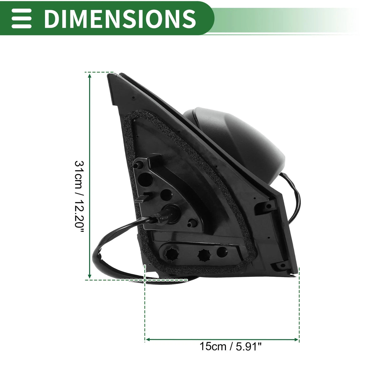 Left Side Door Mirror for Toyota RAV4 (2013–2015) Manual Folding Black