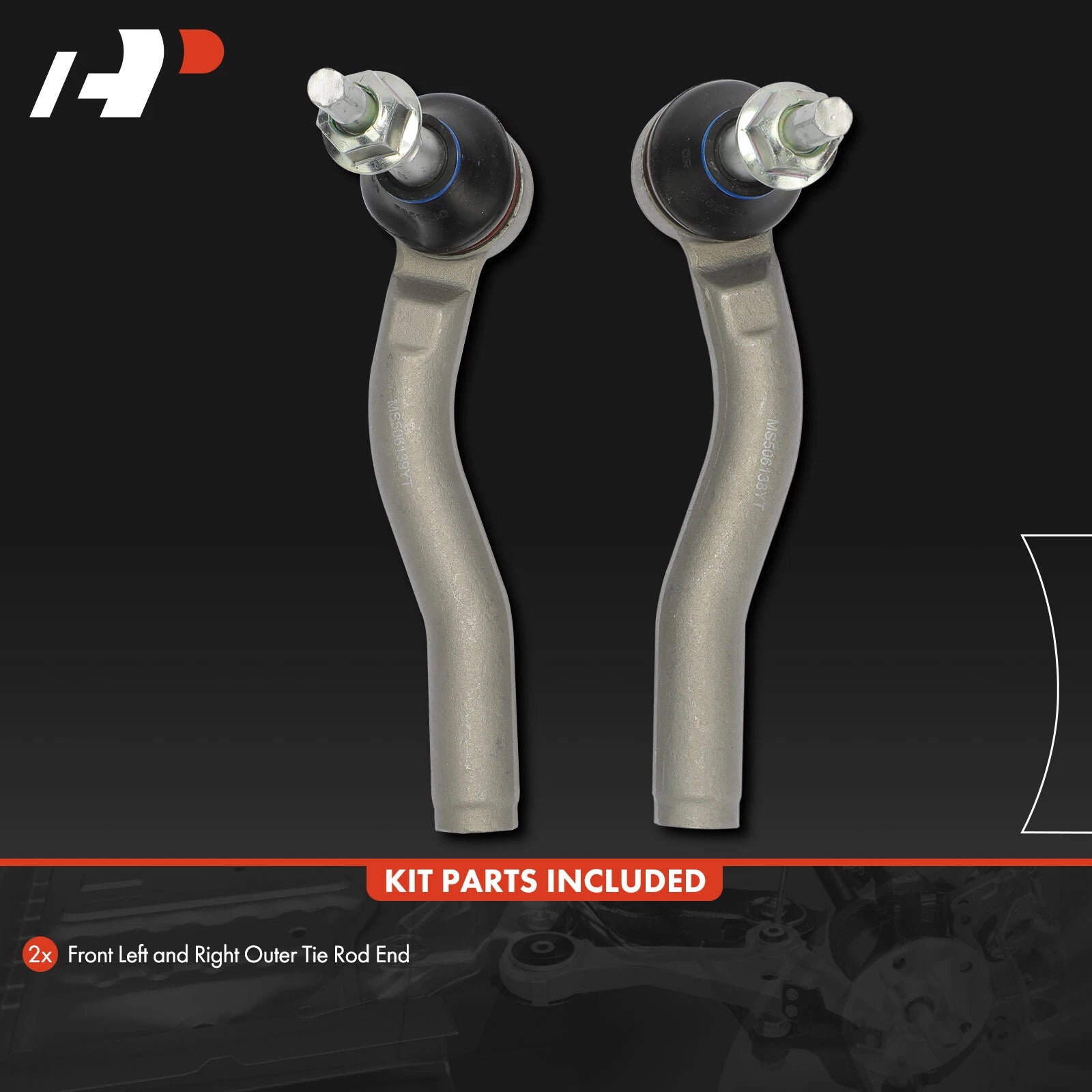 2X Front Outer Tie Rods for Chevy Silverado 1500 GMC Sierra 1500 (2019–2023)