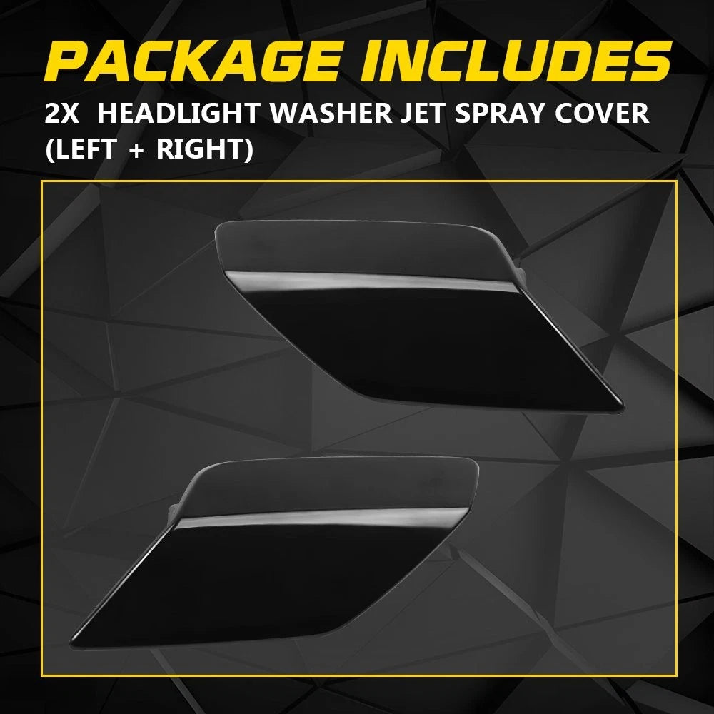 Pair of Headlight Washer Jet Spray Cover Caps for VW Golf 6 (2008–2013)