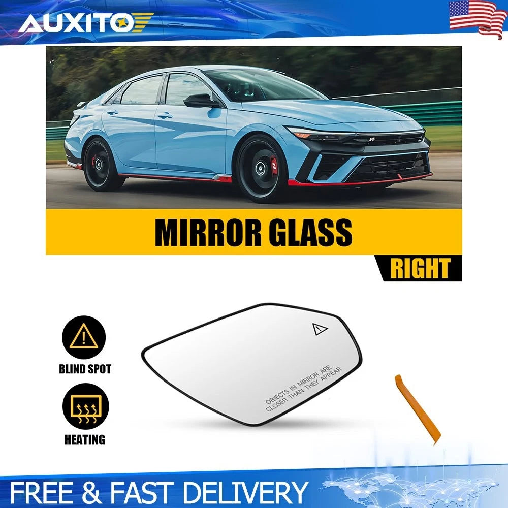 Mirror Glass for Hyundai Elantra (2021–2025) Passenger Side Heated Blind Spot