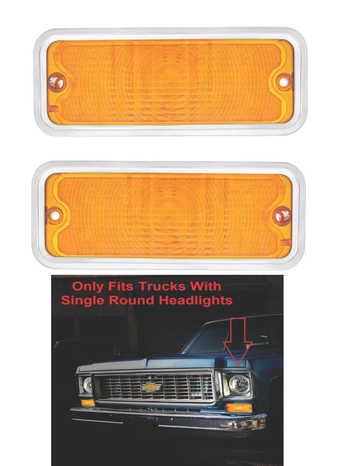 Parking Light Bulbs Replacement for 1973-1980 Chevy GMC Truck Amber LED