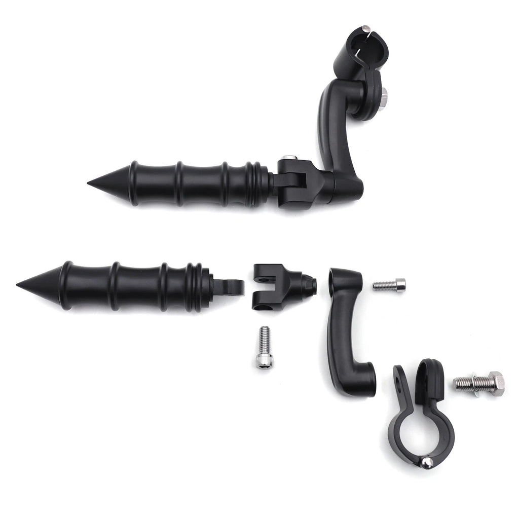 1-1/4" Adjustable Bamboo Black FootPeg for Yamaha V-Star, Suzuki Boulevard