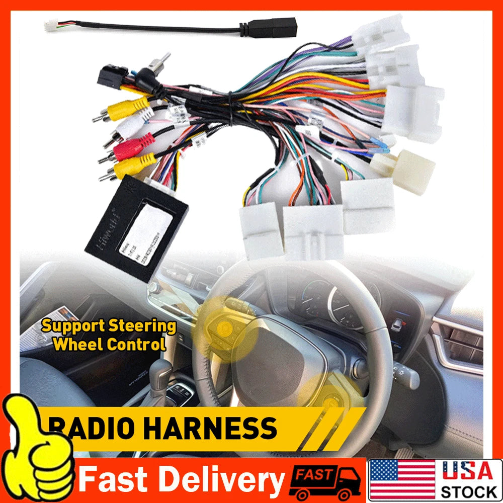 Power Harness Cable Adapter for Toyota Car Stereo (Supports JBL AMP)