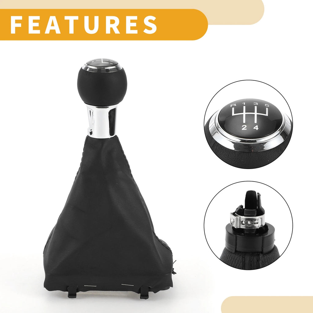 5 Speed Gear Shift Knob with Boot for Audi A3 (2006–2013)