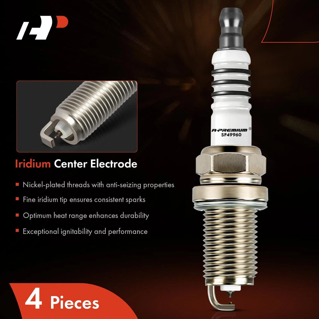 Set of 4 Iridium Platinum Spark Plugs for Toyota Corolla (2000–2008)