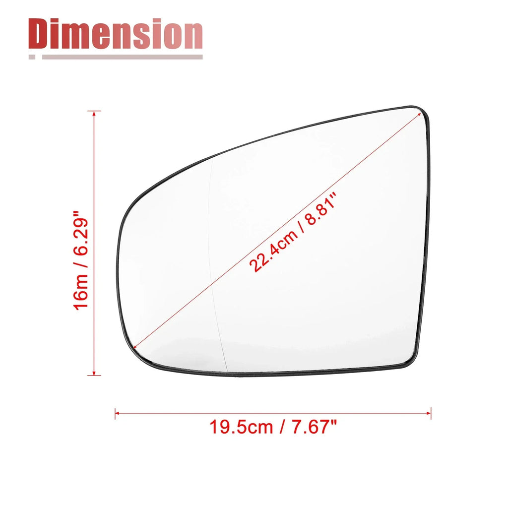 Left Heated Rear View Mirror Glass with Backing Plate for BMW X5 X6