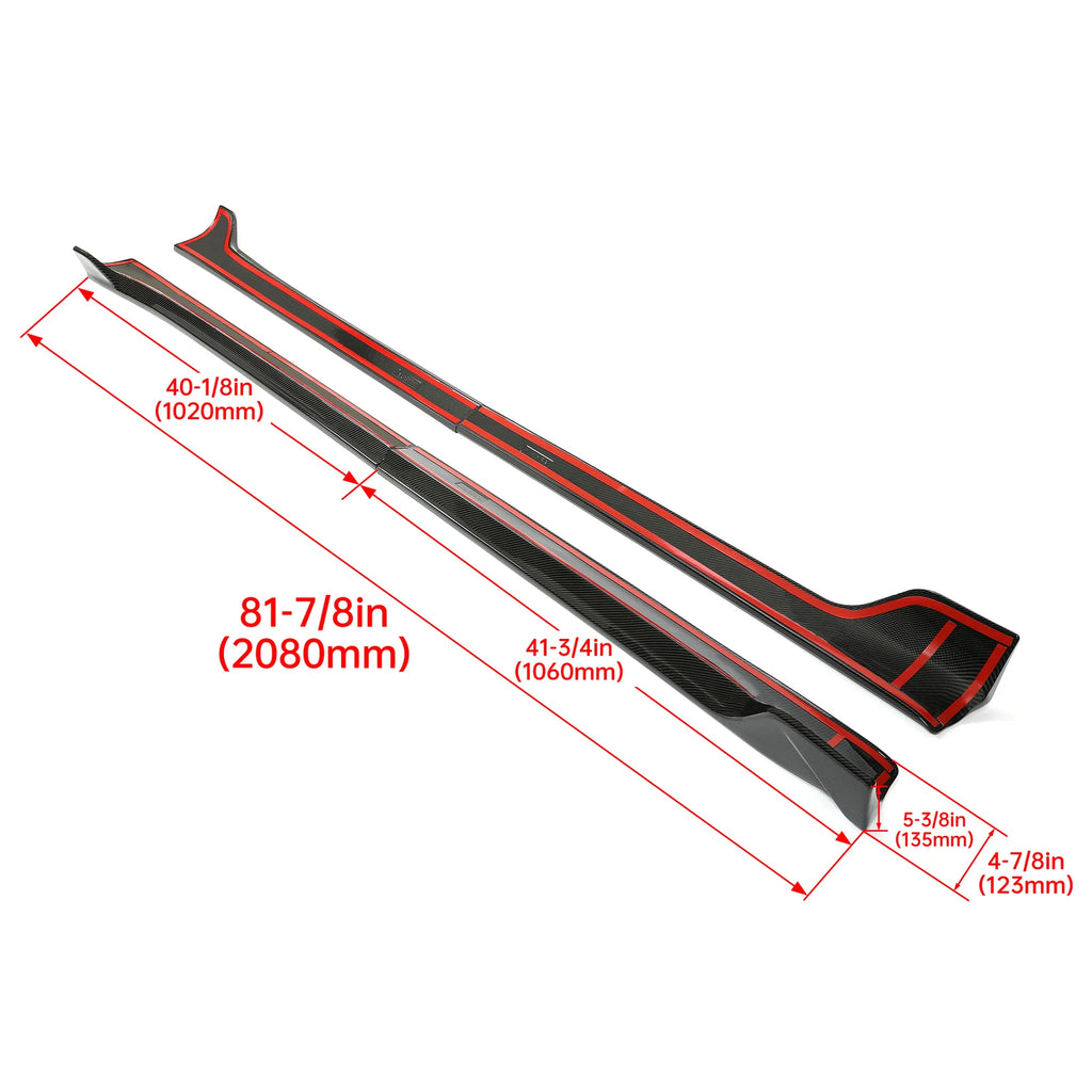 Side Skirt Extension Rocker Panel for Tesla Model 3 (2017–2023) - Carbon Fiber Print