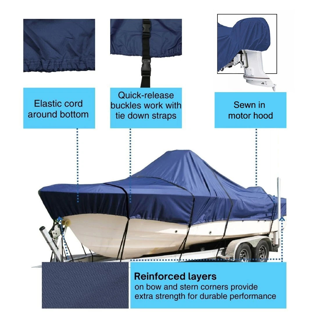 Heavy Duty Fishing Boat Storage Cover for Boston Whaler Dauntless 16 (Pro)