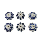 Set of 6 Vintage Ceramic Cupboard Door Knobs Drawer Pull Handles
