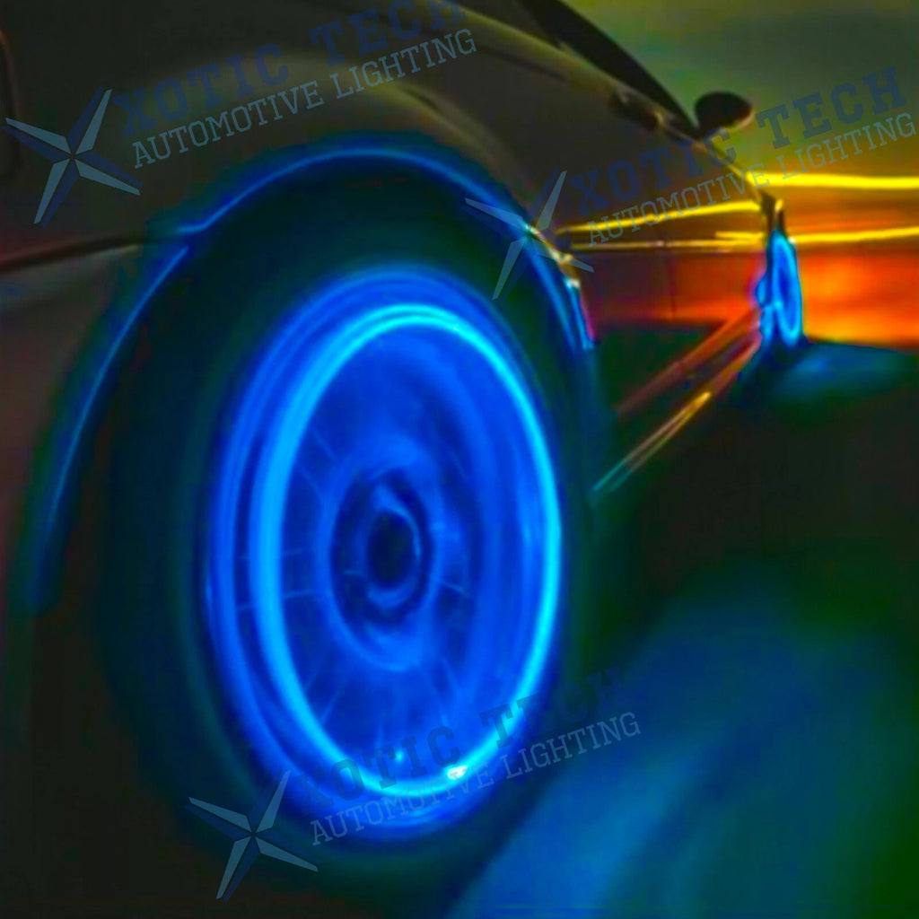 4pcs Blue LED Tyre Valve Caps for Universal Car Truck (2010-2025)