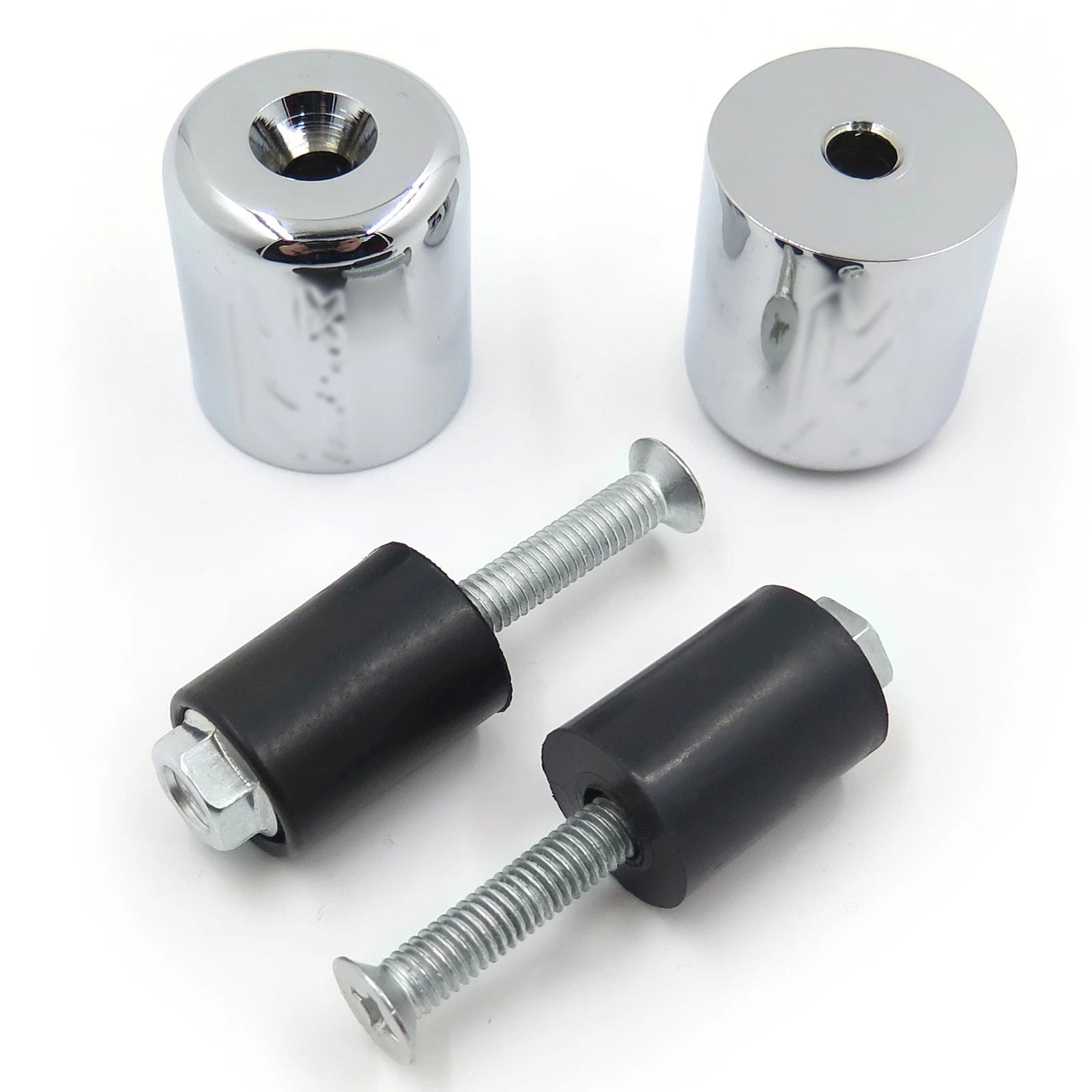 Handlebar Bar End Slider Set of 2 Chrome Rubber for Suzuki Katana 600/750 (1989–2008)