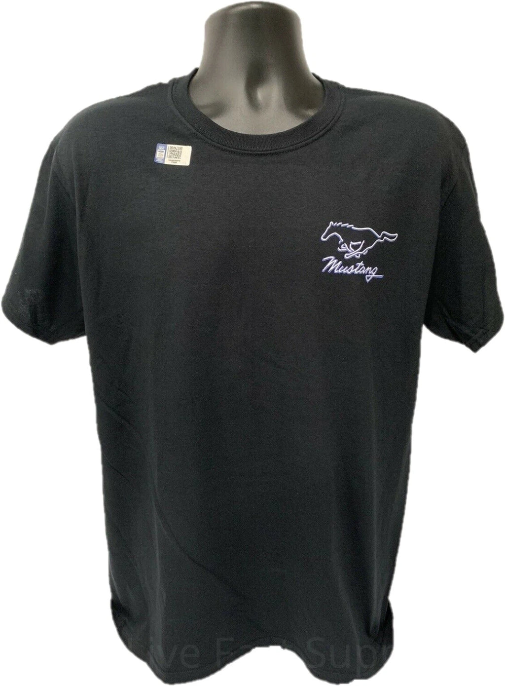 Ford Mustang T-Shirt Black Pony Gas Service Station Scene (2005–2015)