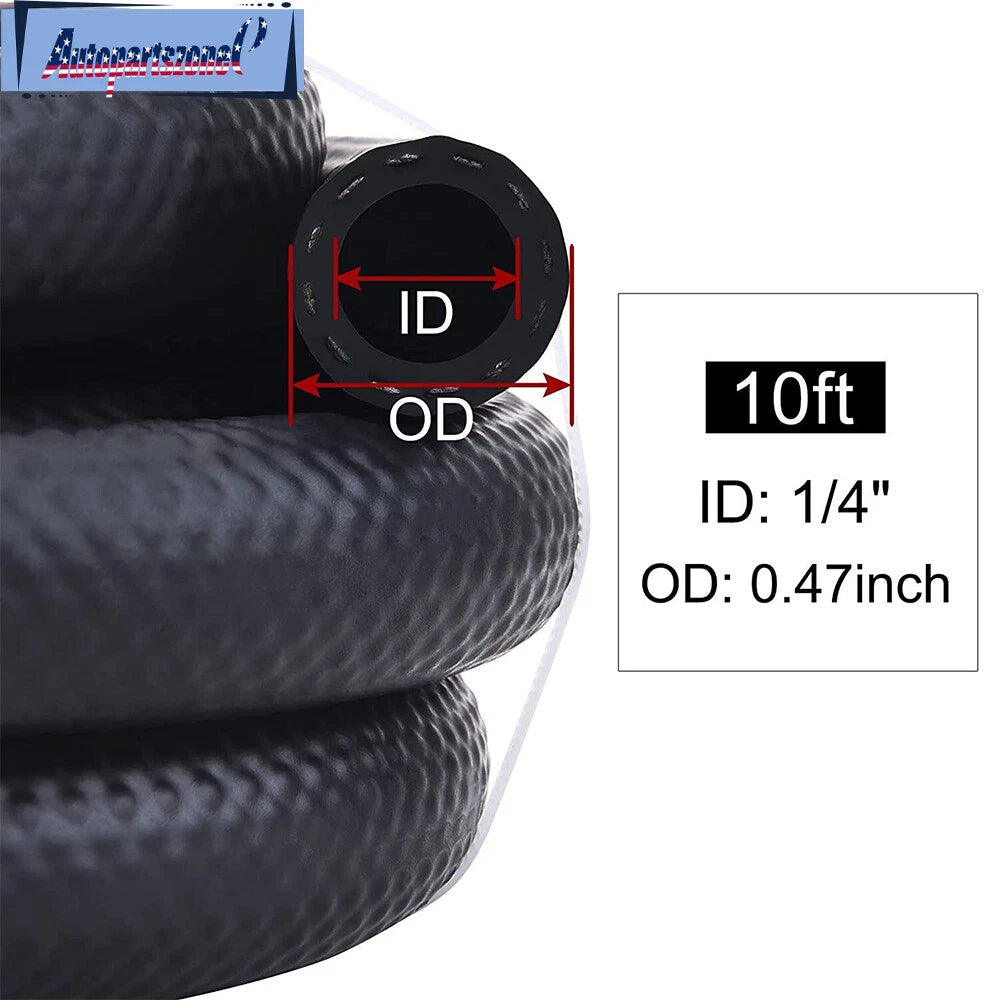 10FT 1/4" NBR Fuel Line Hose for Small Engine (30R7, 200PSI)